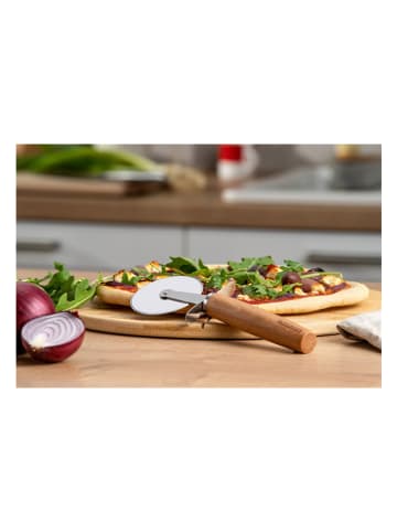 Fackelmann Pizzaschneider "Fair" in Silber/ Natur - (L)21 cm
