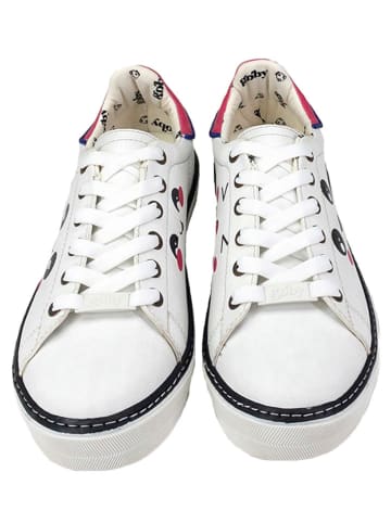 Goby Skórzane sneakersy w kolorze białym
