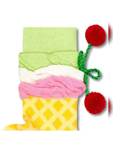 Happy Socks Skarpety "Ice cream" w kolorze jasnoróżowo-zielono-żółtym