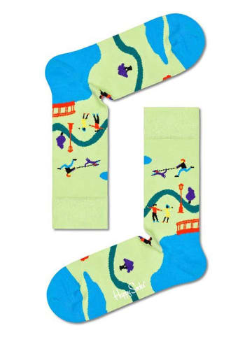 Happy Socks Skarpety "Walk in the park" w kolorze błękitno-zielonym