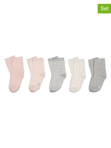 lamino 5er-Set: Socken in Rosa/ Grau