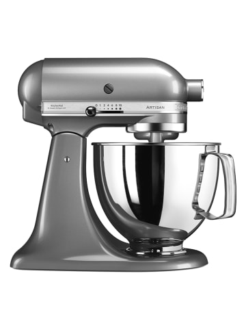 KitchenAid Küchenmaschine "Artisan" mit 2 Rührschüsseln in Silber - 4,8 l