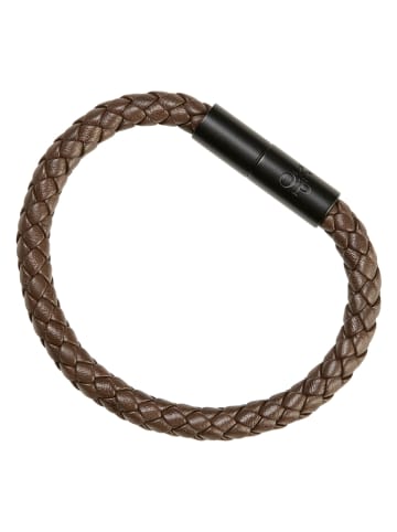Marc O'Polo Leren armband donkerbruin