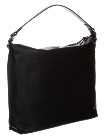 Marc O´Polo Leren schoudertas "Hobo Bag M" zwart - (B)35 x (H)26 x (D)7 cm