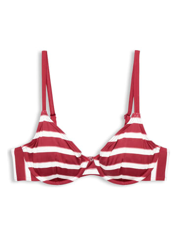 ESPRIT Bikini-Oberteil in Rot/ Weiß