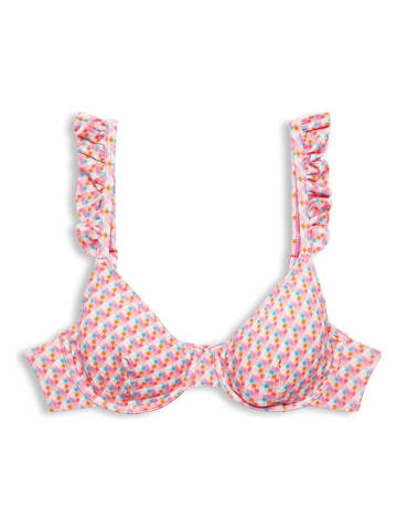 ESPRIT Bikini-Oberteil in Pink/ Weiß
