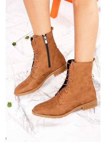 Gerois Leder-Boots in Hellbraun