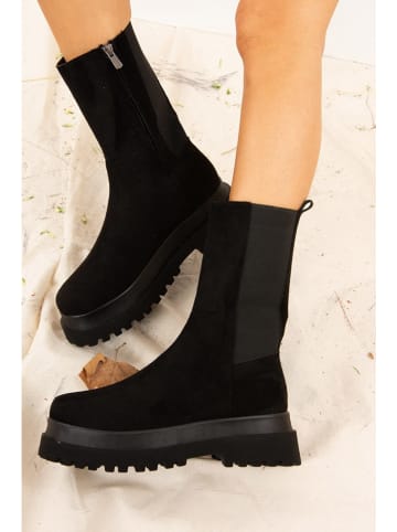 Gerois Leder-Boots in Schwarz