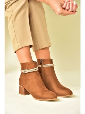 Gerois Leder-Stiefeletten in Hellbraun