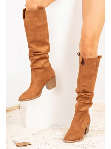 Gerois Leder-Stiefel in Hellbraun