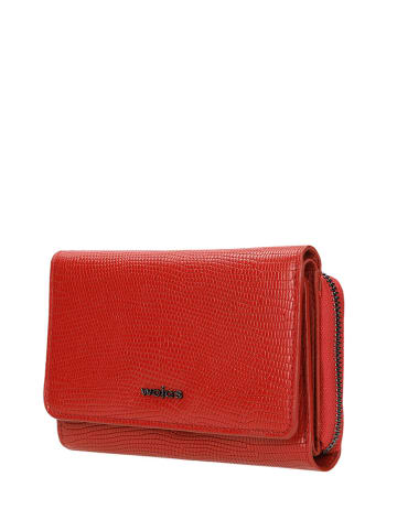 Wojas Leder-Geldbörse in Rot - (B)15 x (H)10 x (T)3 cm