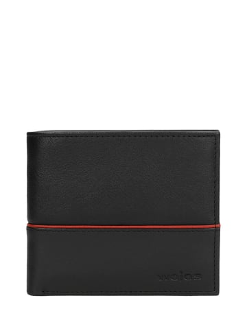 Wojas Skórzany portfel w kolorze czarno-czerwonym - (S)11 x (W)9,5 x (G)2 cm