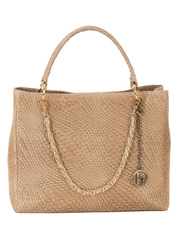 Lia Biassoni Brown 'Torre' leather handbag - 34 x 29 x 11 cm