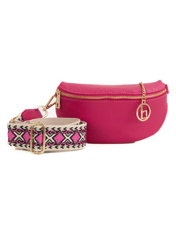 Lia Biassoni Leder-Umhängetasche "Irpino" in Pink - (B)23 x (H)12 x (T)2 cm