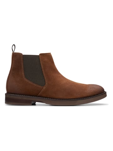 Clarks Leder-Chelsea-Boots "Paulson Up" in Braun