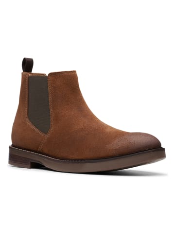 Clarks Skórzane sztyblety "Paulson Up" w kolorze brązowym