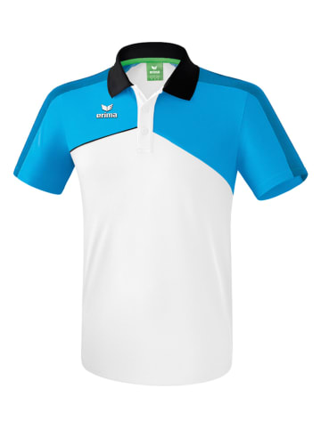 erima Trainings-Poloshirt "Premium One 2.0" in Weiß/ Hellblau