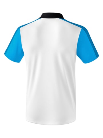 erima Trainings-Poloshirt "Premium One 2.0" in Weiß/ Hellblau