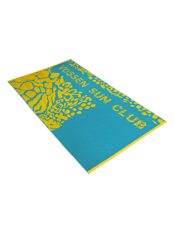 Vossen Ręcznik plażowy "Sun Club" w kolorze niebiesko-żółtym