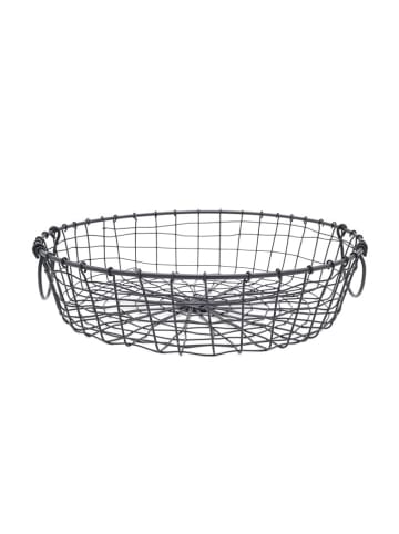Eulenschnitt Drahtkorb in Schwarz - Ø 38 cm