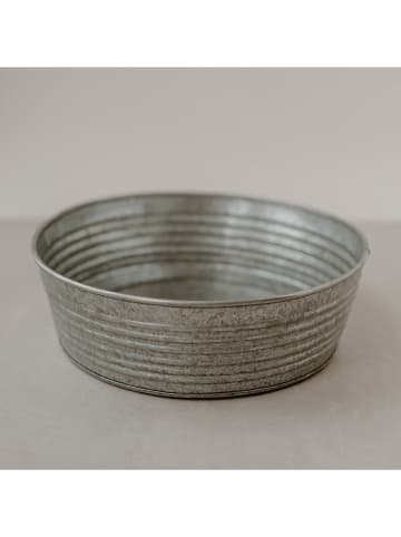 Eulenschnitt Metallschüssel in Silber - Ø 30 cm