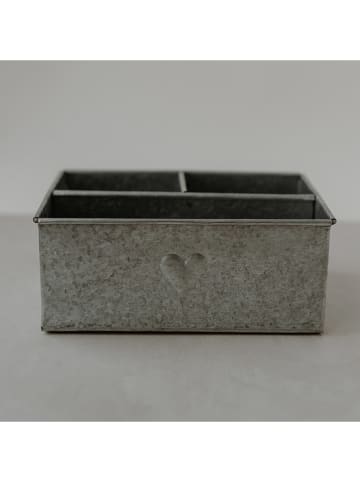 Eulenschnitt Metallschachtel in Grau - (L)18 x (B)25 cm