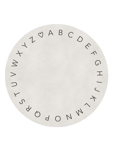 Eulenschnitt Kinderteppich in Weiß - Ø 100 cm