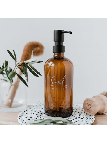 Eulenschnitt Pumpspender "Spülmittel" in Braun - 500 ml