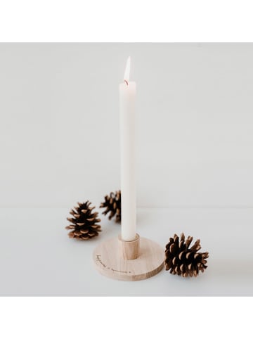 Eulenschnitt Kerzenständer in Natur - (H)4 cm