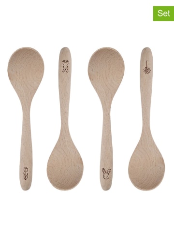 Eulenschnitt 4er-Set: Holzlöffel in Natur - (L)16,5 cm
