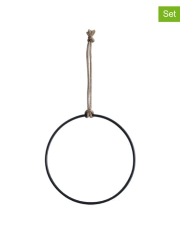 Eulenschnitt 6-delige set: metalen hangers zwart - Ø 12 cm