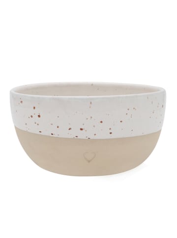 Eulenschnitt Schüssel in Weiß/ Beige - Ø 15 cm