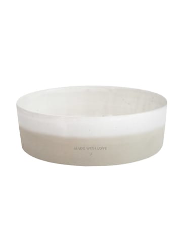Eulenschnitt Schale in Weiß/ Beige - Ø 27 cm