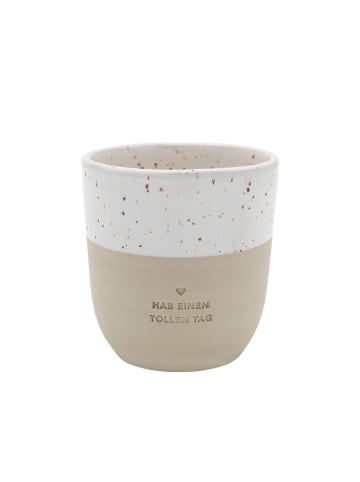Eulenschnitt Becher in Weiß/ Beige - 320 ml