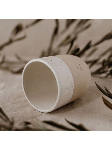 Eulenschnitt Becher in Weiß/ Beige - 320 ml