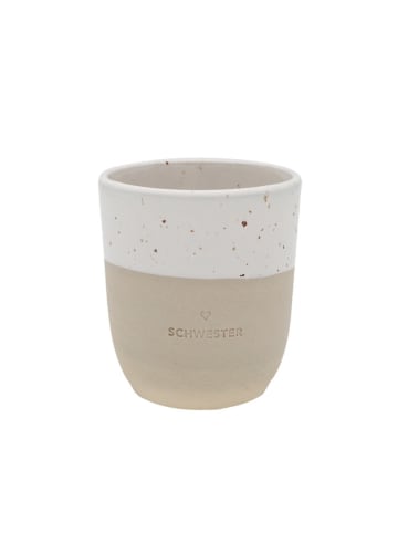 Eulenschnitt Becher in Weiß/ Beige - 320 ml