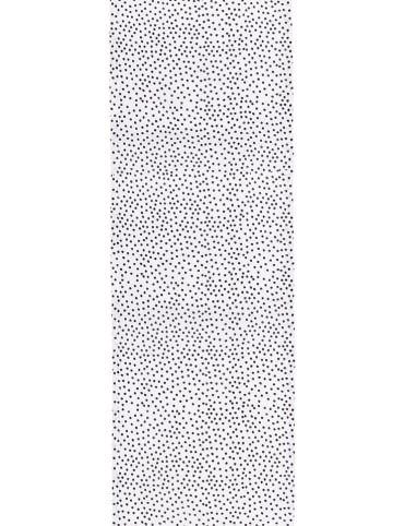 Eulenschnitt Lniany bieżnik w kolorze białym ze wzorem - (D)140 x (S)40 cm