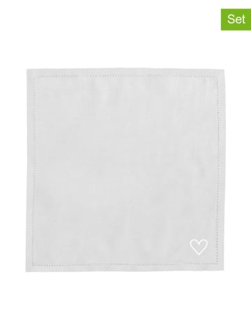 Eulenschnitt 4-delige set: linnen servetten grijs - (L)45 x (B)45 cm