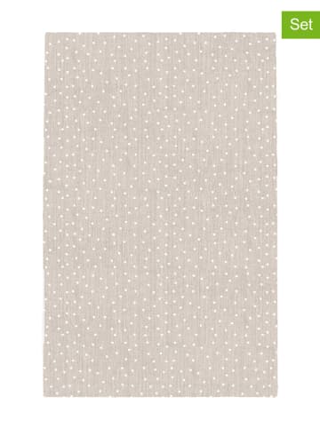Eulenschnitt 2er-Set: Leinen-Geschirrtücher in Beige - (L)70 x (B)45 cm