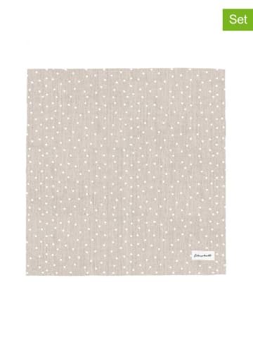 Eulenschnitt 4er-Set: Leinen-Geschirrtücher in Beige - (L)45 x (B)45 cm