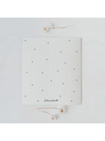 Eulenschnitt 3er-Set: Schwammtücher in Weiß/ Bunt - (L)19,5 x (B)17 cm