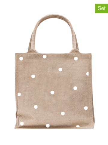 Eulenschnitt 2er-Set: Markttaschen  in Natur - (B)23 x (H)23 x (T)10 cm
