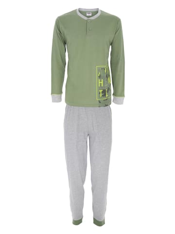 COTONELLA Pyjama grijs/groen