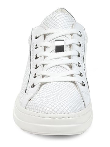 Geox Leder-Sneakers "Pontoise" in Silber/ Weiß