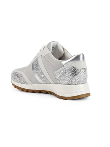 Geox Leren sneakers "Dtabelya" zilverkleurig/grijs