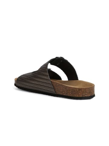 Geox Leren slippers "Brionia" bruin