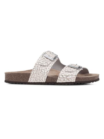 Geox Leren slippers "Brionia" wit