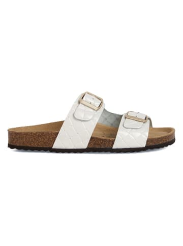 Geox Leren slippers "Dbrionia" wit