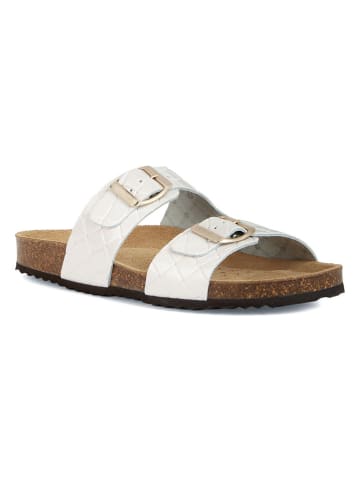 Geox Leren slipper "Brionia" crème