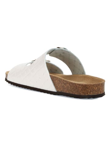 Geox Leder-Pantoletten "Brionia" in Creme